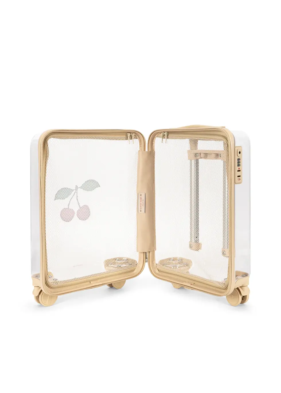 Thumbnail: KONGES SLODJ - TRANSPARENT TRAVEL SUITCASE Cherry Transparent