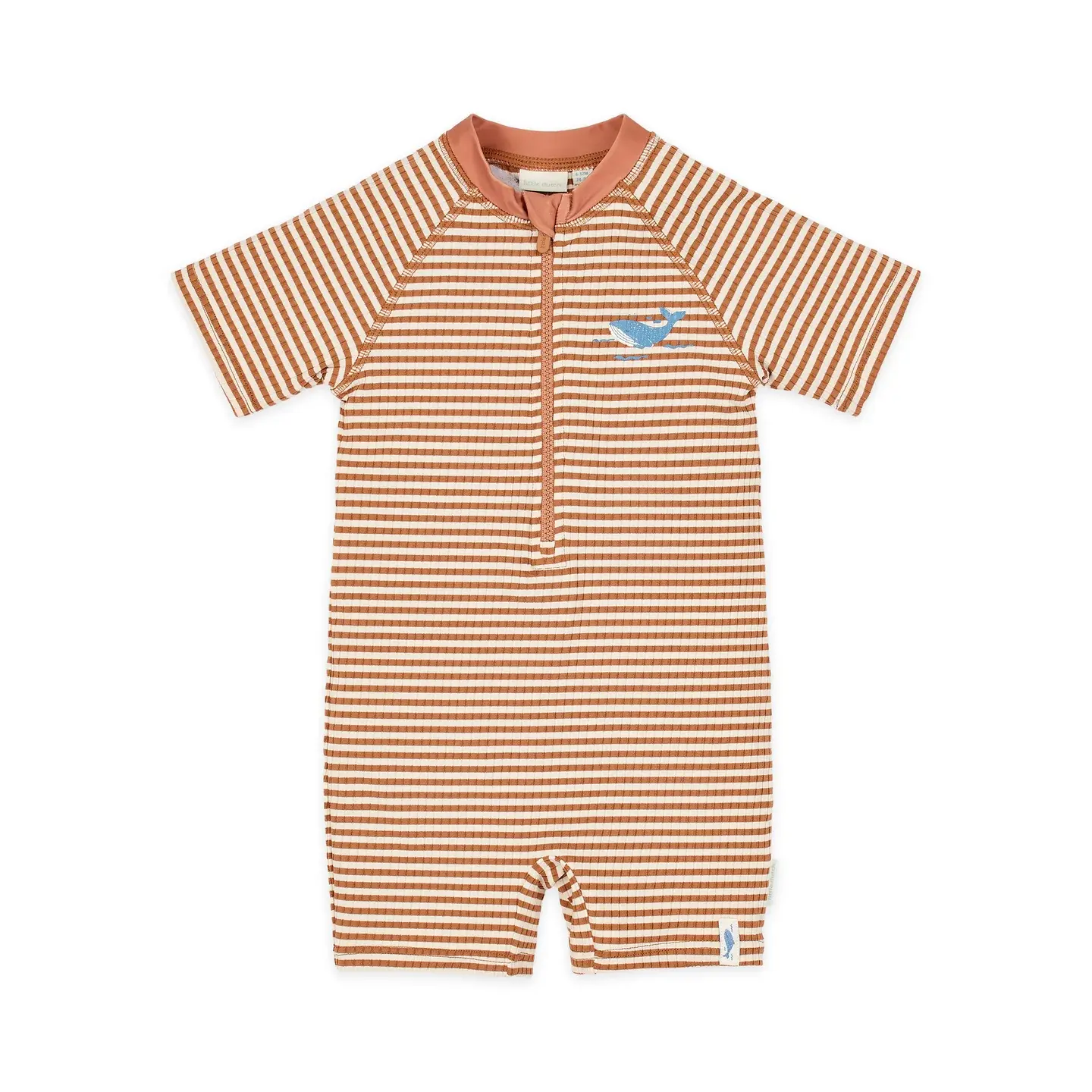 LITTLE DUTCH - Short Sleeve Swimsuit Ocean Brown Stripes