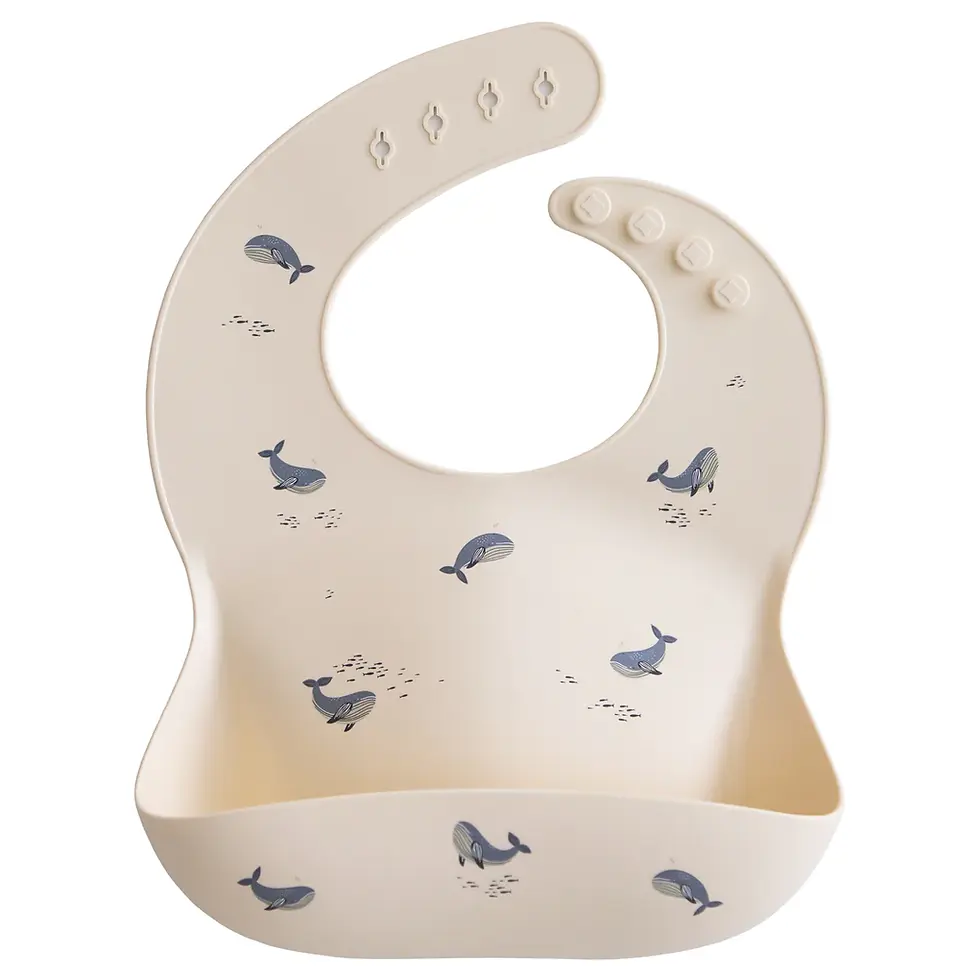 Thumbnail: Mushie Silicone Baby Patterned Bibs