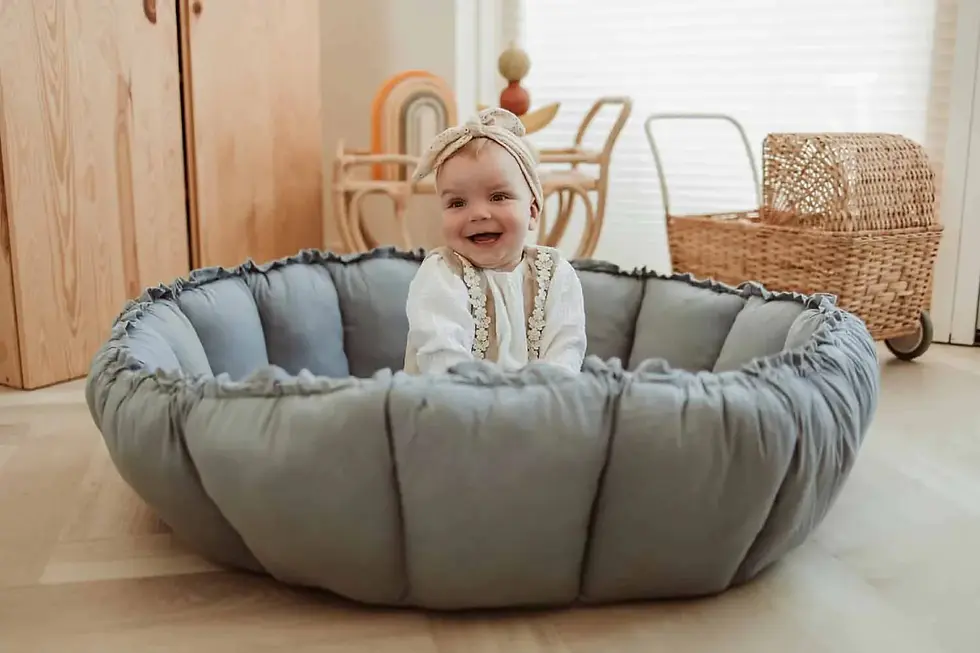 Thumbnail: Play&Go Bloom Dusty Blue Organic Babymat