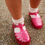 Thumbnail: KONGES SLODJ - Nea Glitter Sandals- Sangria