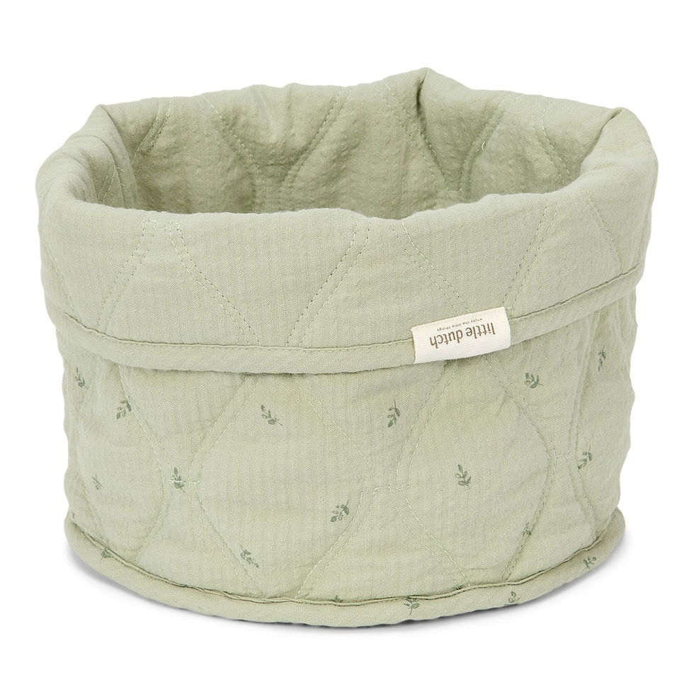 LITTLE DUTCH - Storage basket quilted small Pure Sage