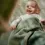 Thumbnail: LITTLE DUTCH - Bassinet knitted/fleece blanket Pure Sage 70x100