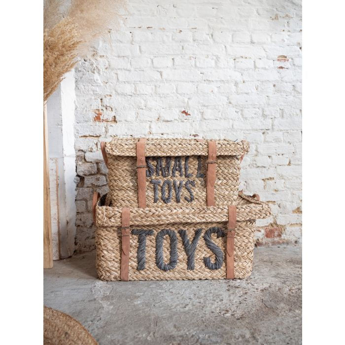 CHILDHOME Rattan Basket+Belt Toys+Small Toys - Set of 2