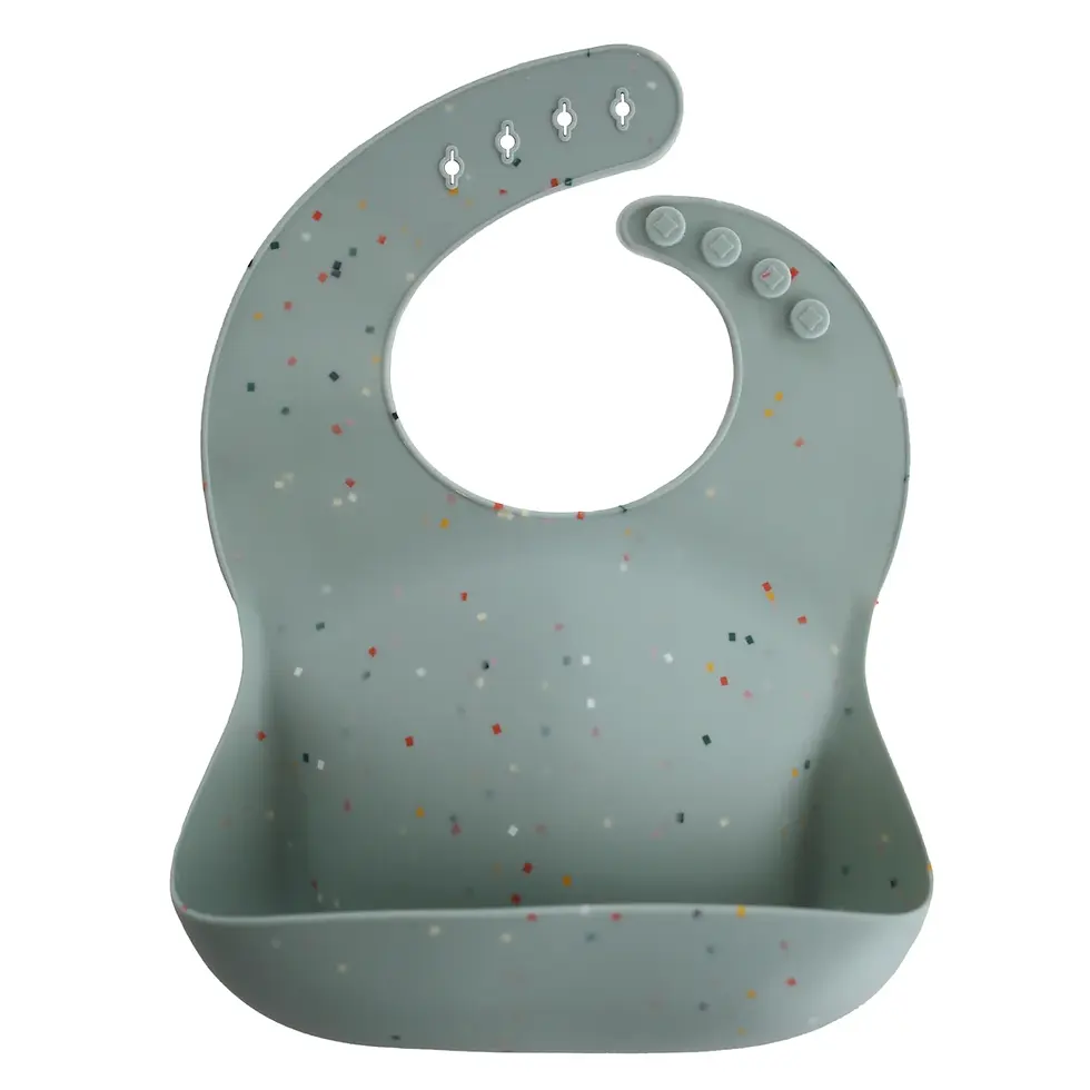 Thumbnail: Mushie Silicone Baby Patterned Bibs