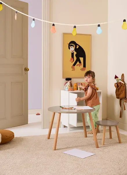 Thumbnail: KIDS CONCEPT - Table and Stools -Light Brown