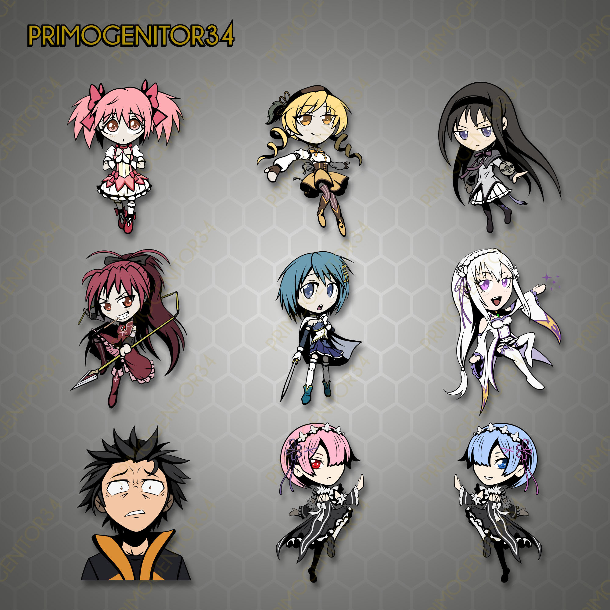 Fantasy Anime Chibi Sticker Set 2