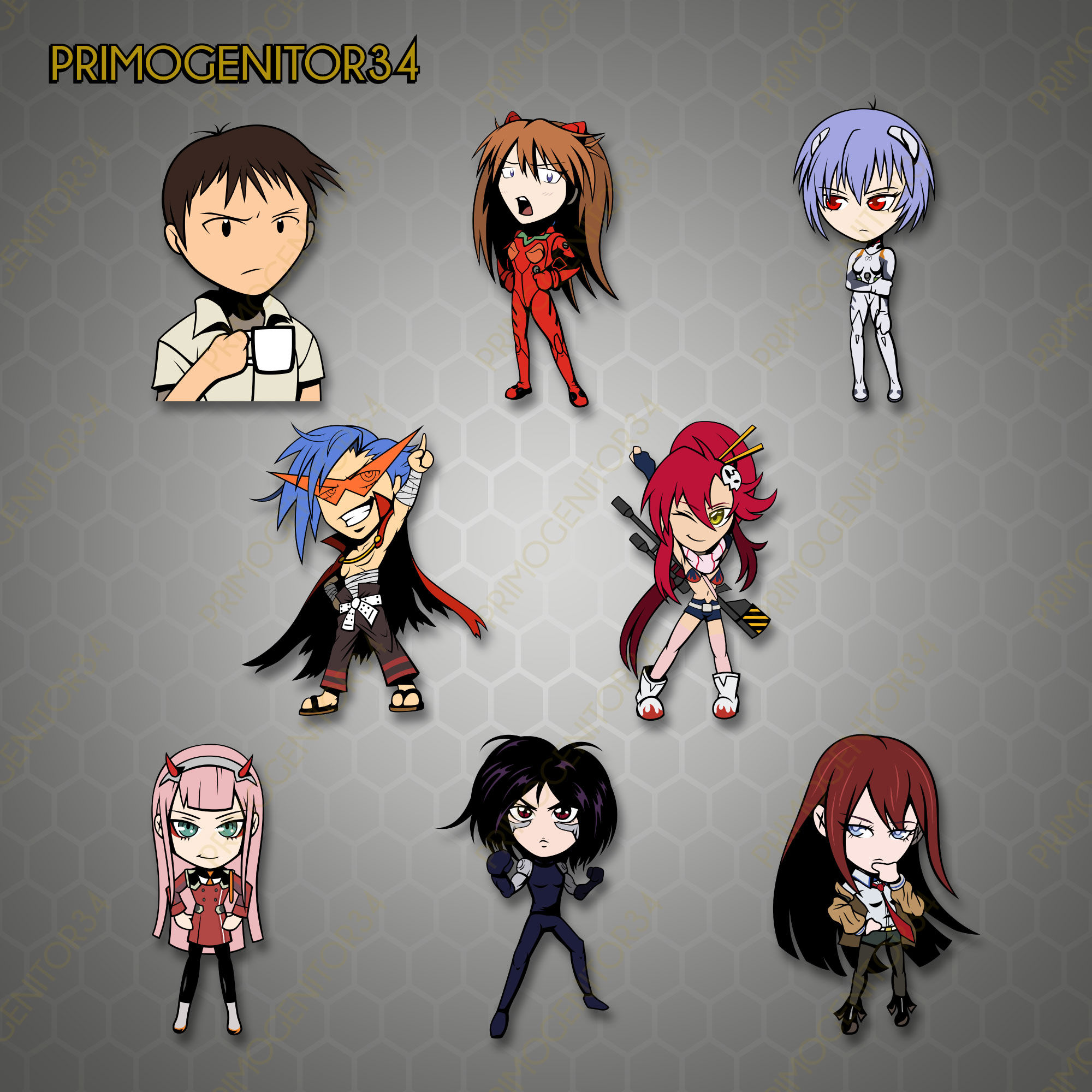 Sci-fi Anime Chibi Sticker Set