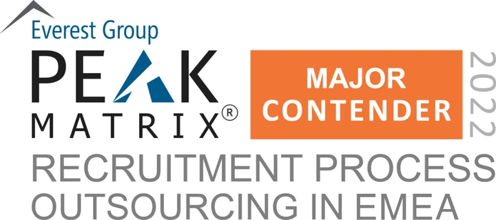 Everest Group PEAK Matrix 2022 badge: Serendi rated Major Contender in recruitment process outsourcing, EMEA