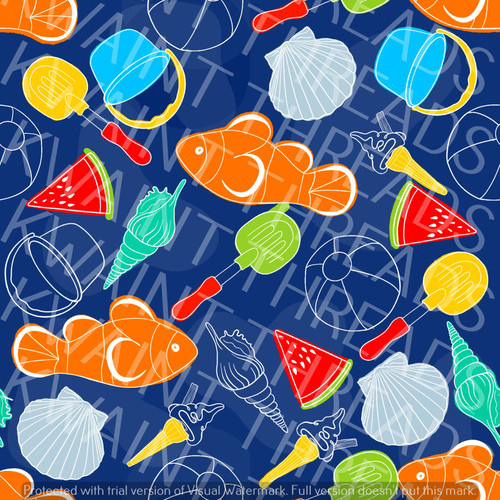 Fabric Mama Lifes a Beach Seaside Fabric On Demand Pre Order Kwaint