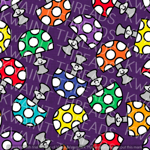 Fabric Mama Happy Mushrooms Fabric On Demand Pre Order Kwaint Threads
