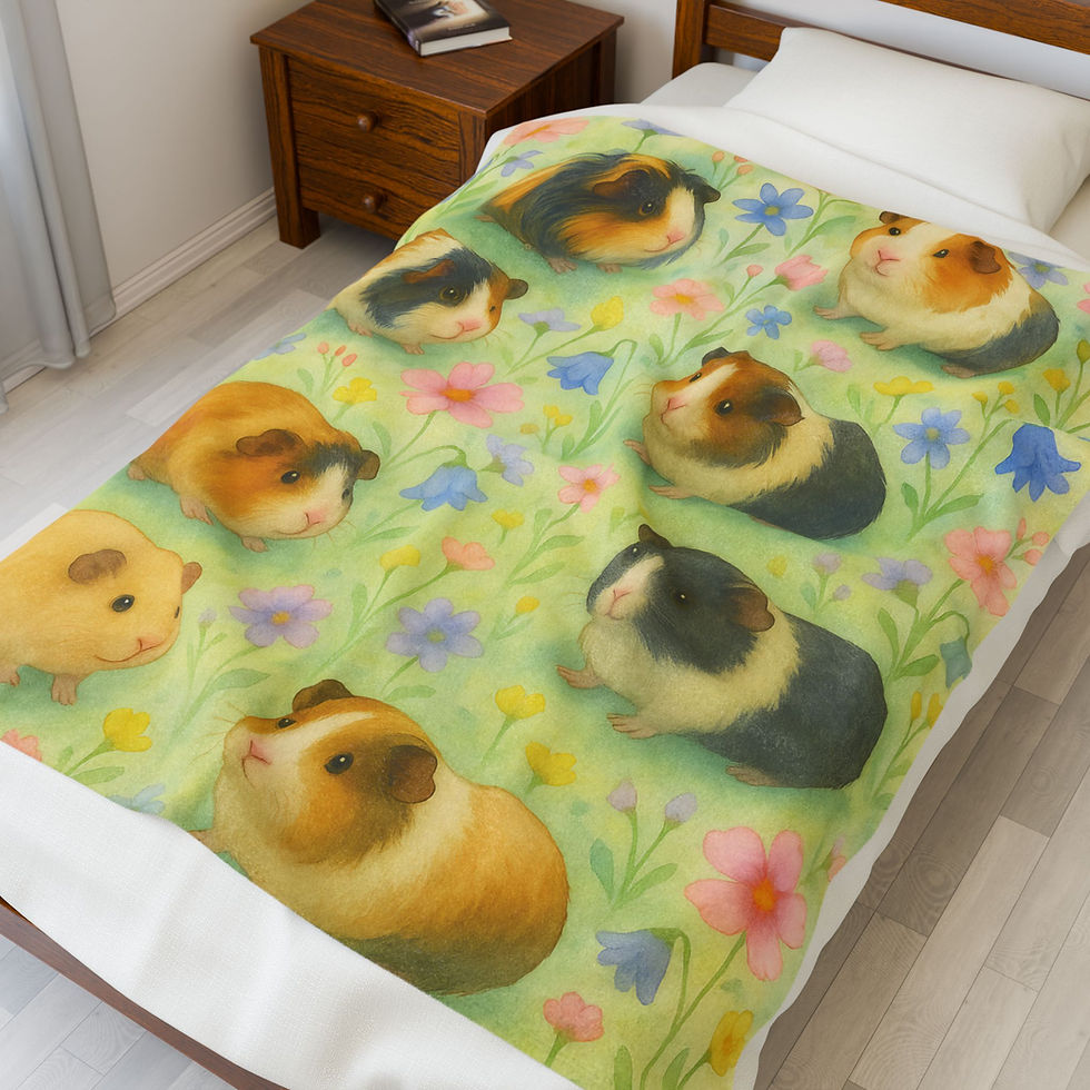 Guinea Pig Plush Blanket, Soft Throw Blanket, Animal Lover Gift, Cozy Home Decor