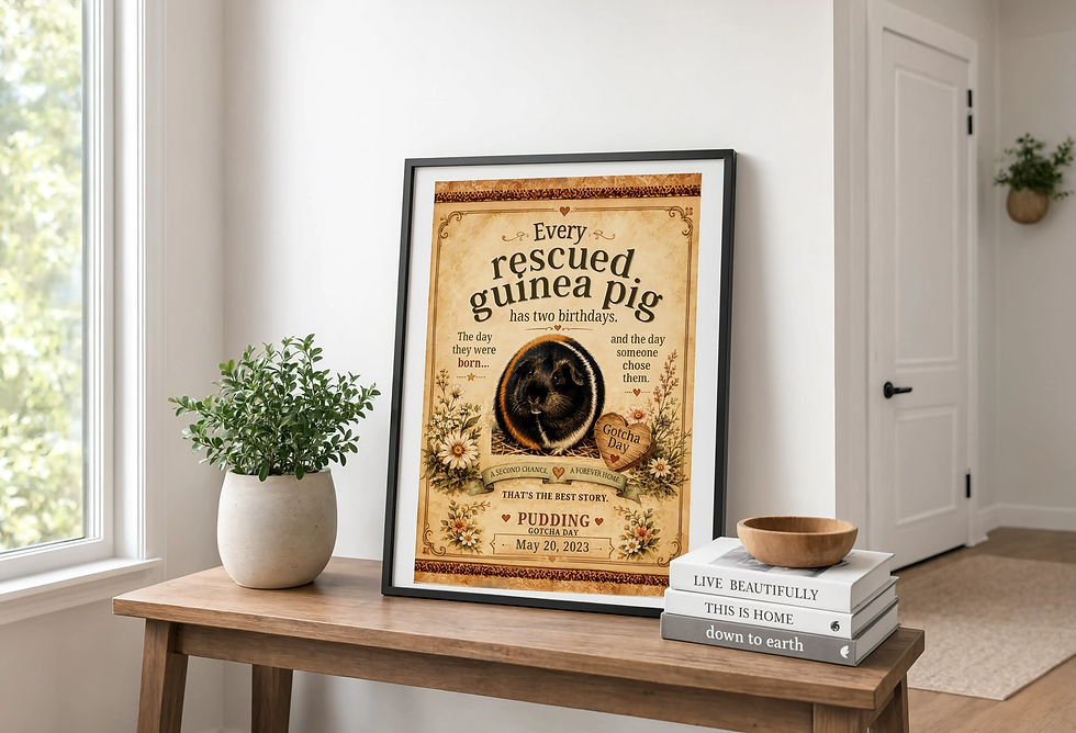 Thumbnail: Custom Guinea Pig Gotcha Day Print | Personalized Adoption Gift 