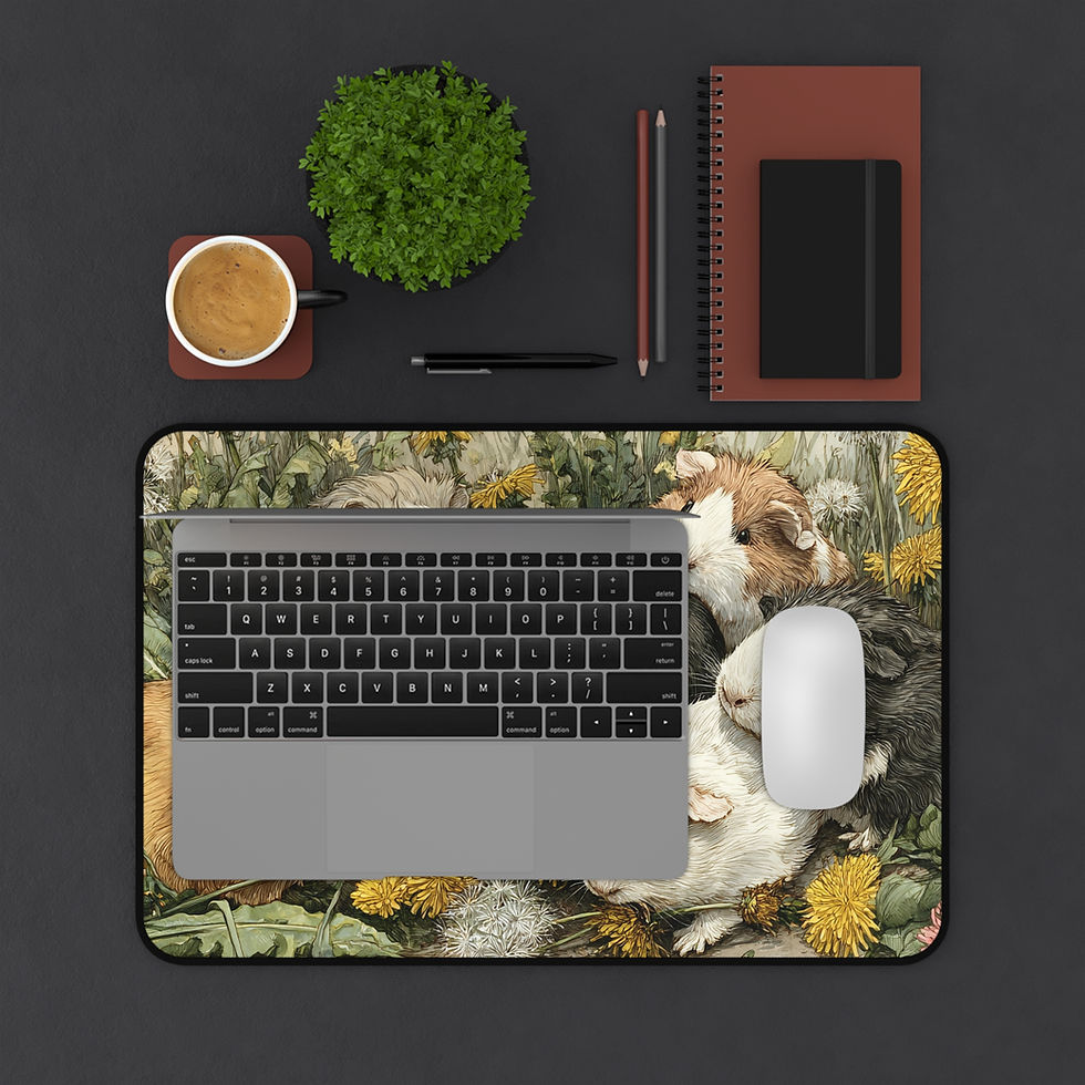 Thumbnail: Guinea Pig Dandelion Desk Mat | Cute Animal Office Decor