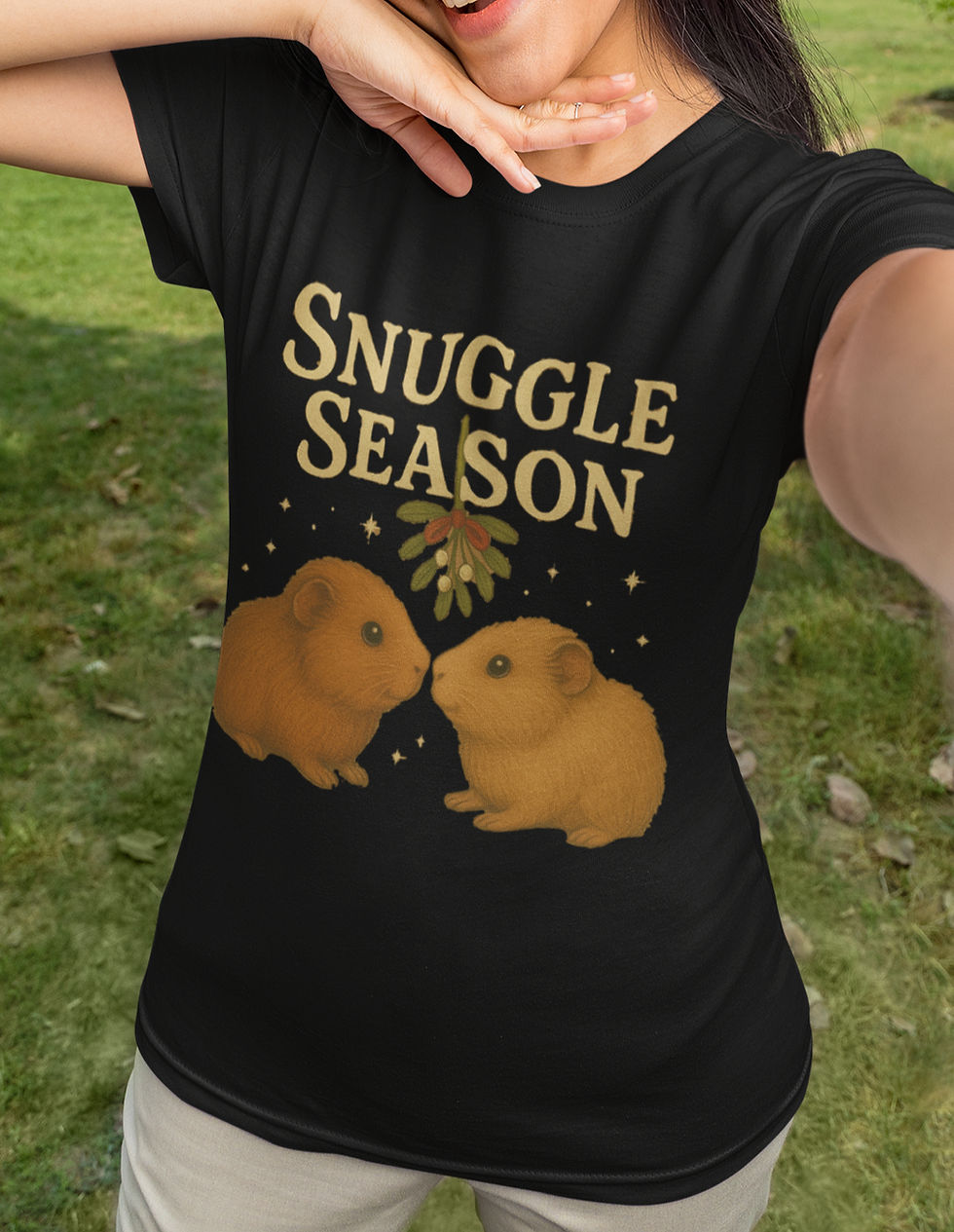 Thumbnail: Guinea Pig Christmas T-Shirt Snuggle Season - Cozy Holiday Pet Lover Tee