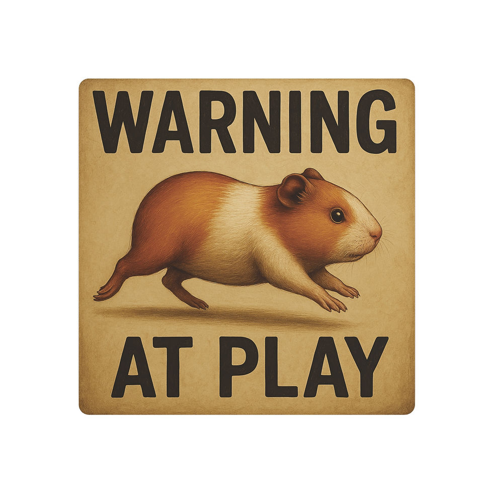 🐾 Warning: Guinea Pig At Play! 🐾 Metal Wall Sign