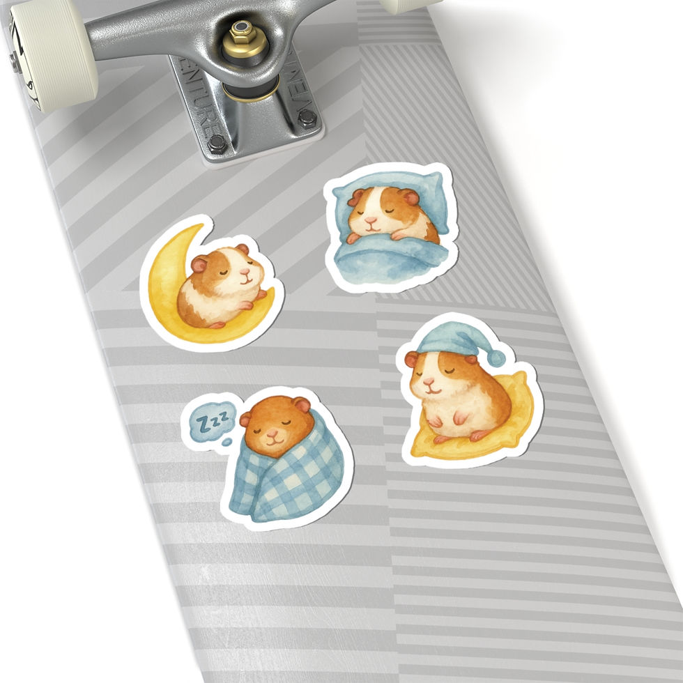 Thumbnail:  Guinea Pig Bedtime Stickers – Cozy Vinyl Sticker Set