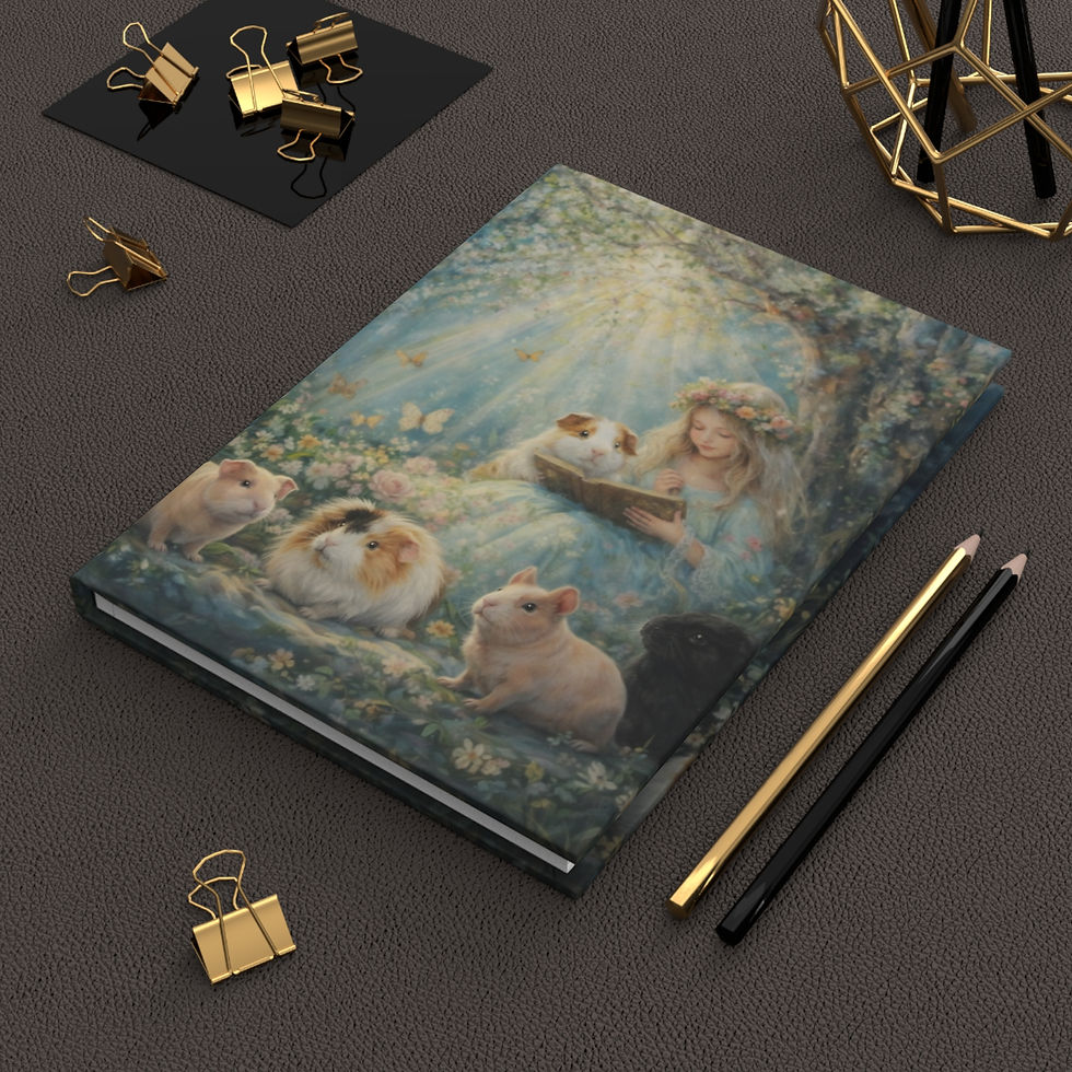 Thumbnail: Guinea Pig Princess Journal, Cottagecore Notebook, Fantasy Animal Journal