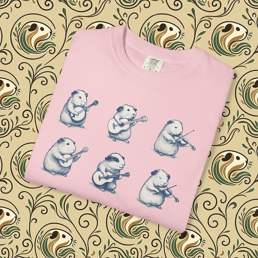 Thumbnail: Guinea Pig Band T-Shirt | Funny Music Lover Tee | Bluegrass 