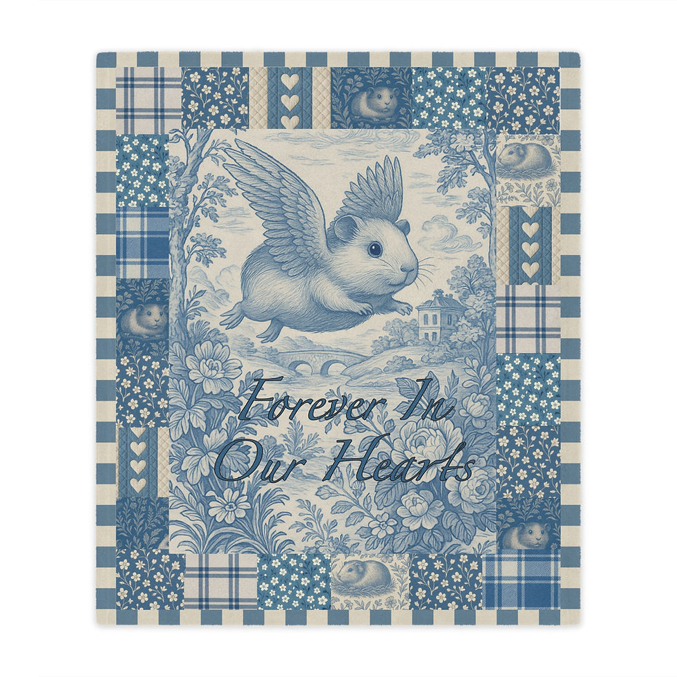 Thumbnail: Guinea Pig Fleece Blanket, Forever In Our Hearts Throw, Cozy Pet Memorial Gift