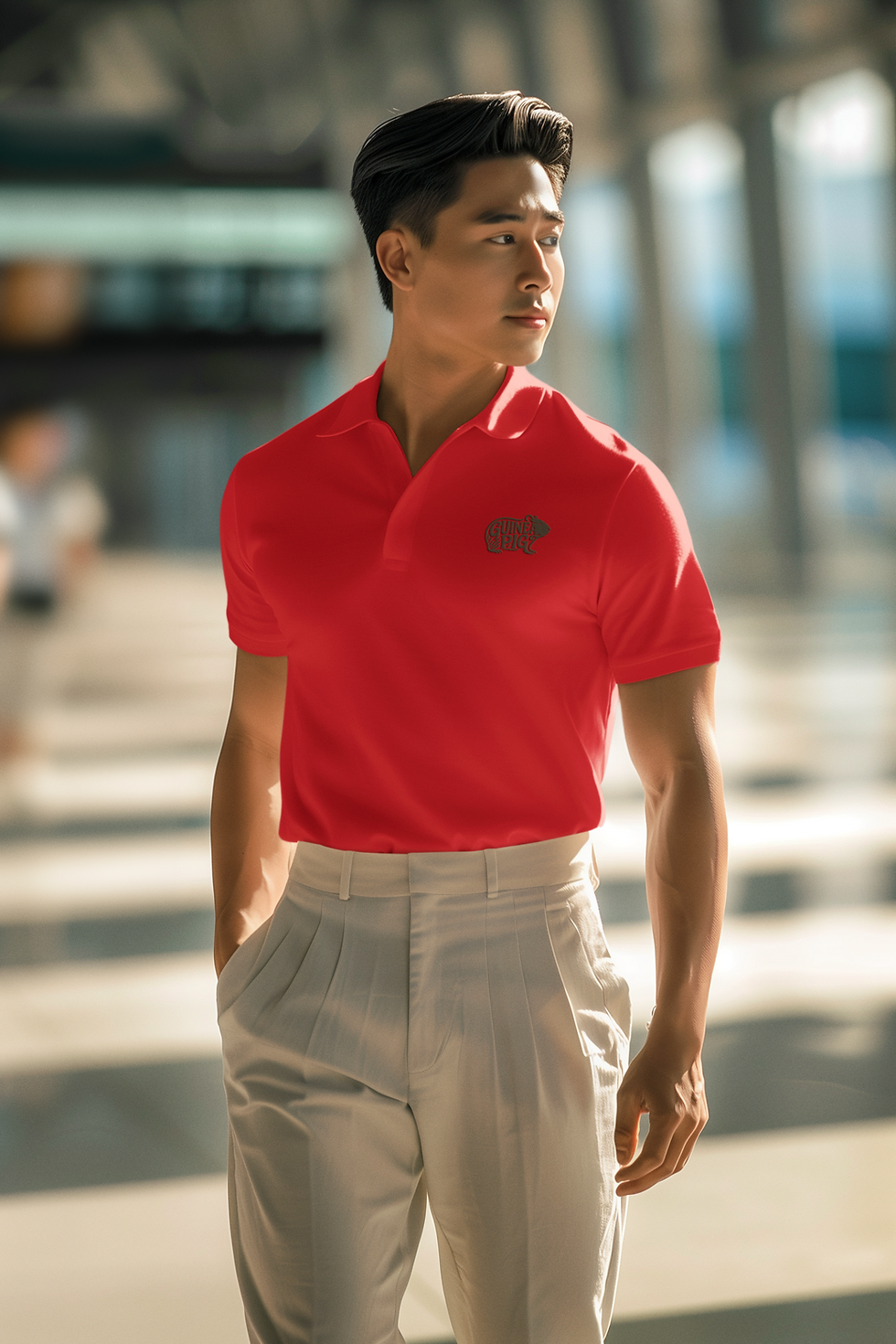 Thumbnail: Polo Shirt Guinea Pig Lover Design- Comfortable Sporty Top for Athletes