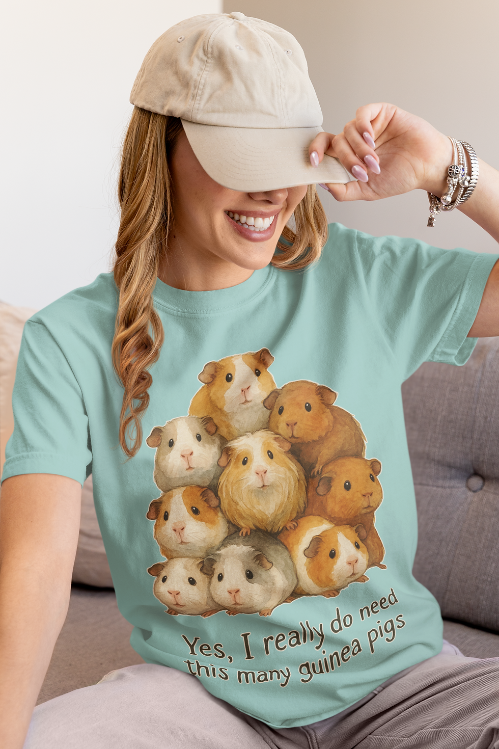 Thumbnail: Funny Guinea Pig Lover Luxe T-Shirt - Yes I Really Do Need This Many Guinea Pigs