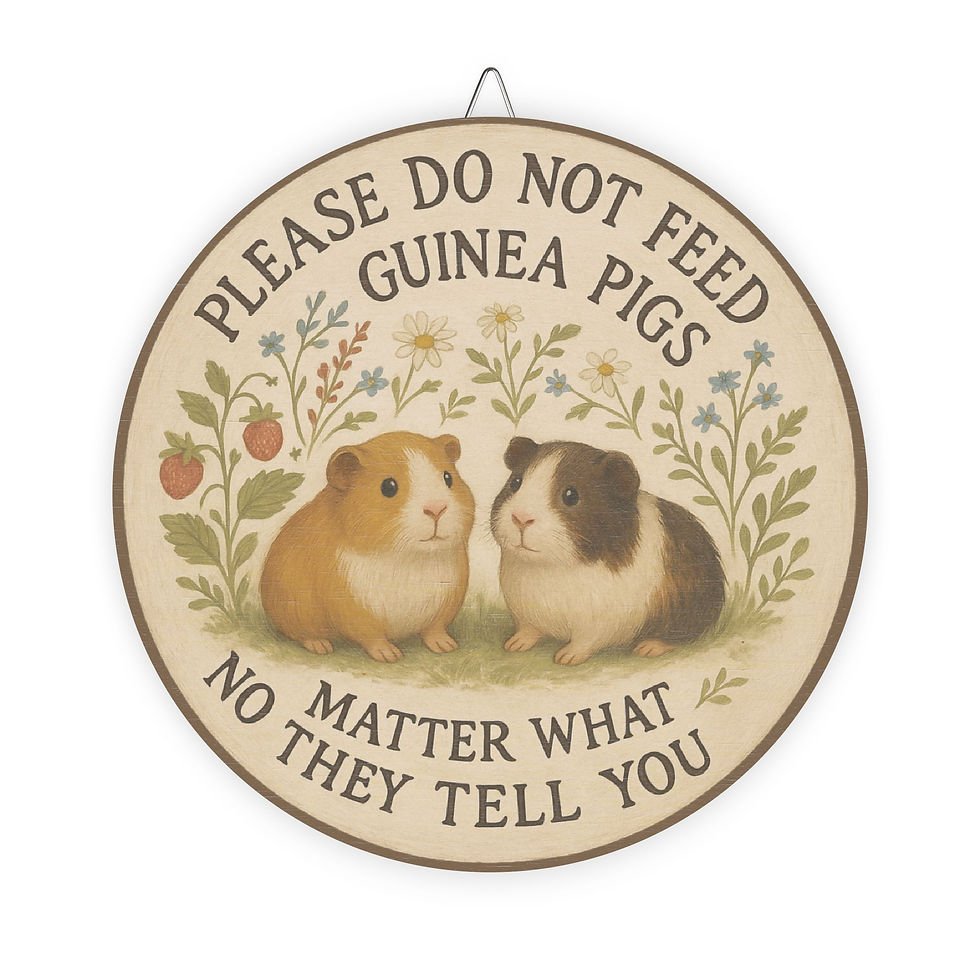 Guinea Pig Guilt Trip Deterrent Sign, “Do Not Feed the Guinea Pigs” Wooden Sign