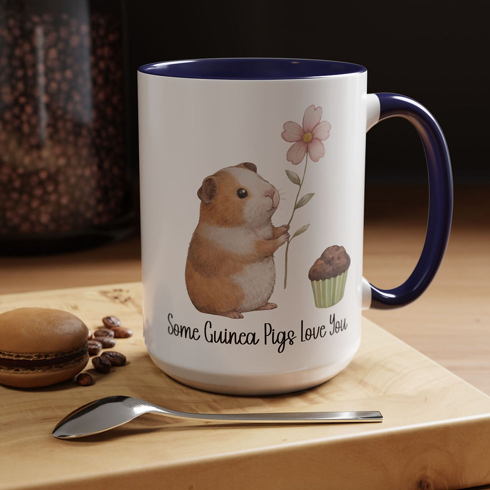Thumbnail: Guinea Pig Mug - Ceramic Coffee Cup with Accent Colors