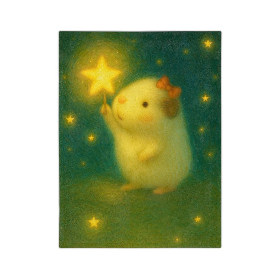 Cozy Starry Guinea Pig Blanket – Soft Microfleece Throw