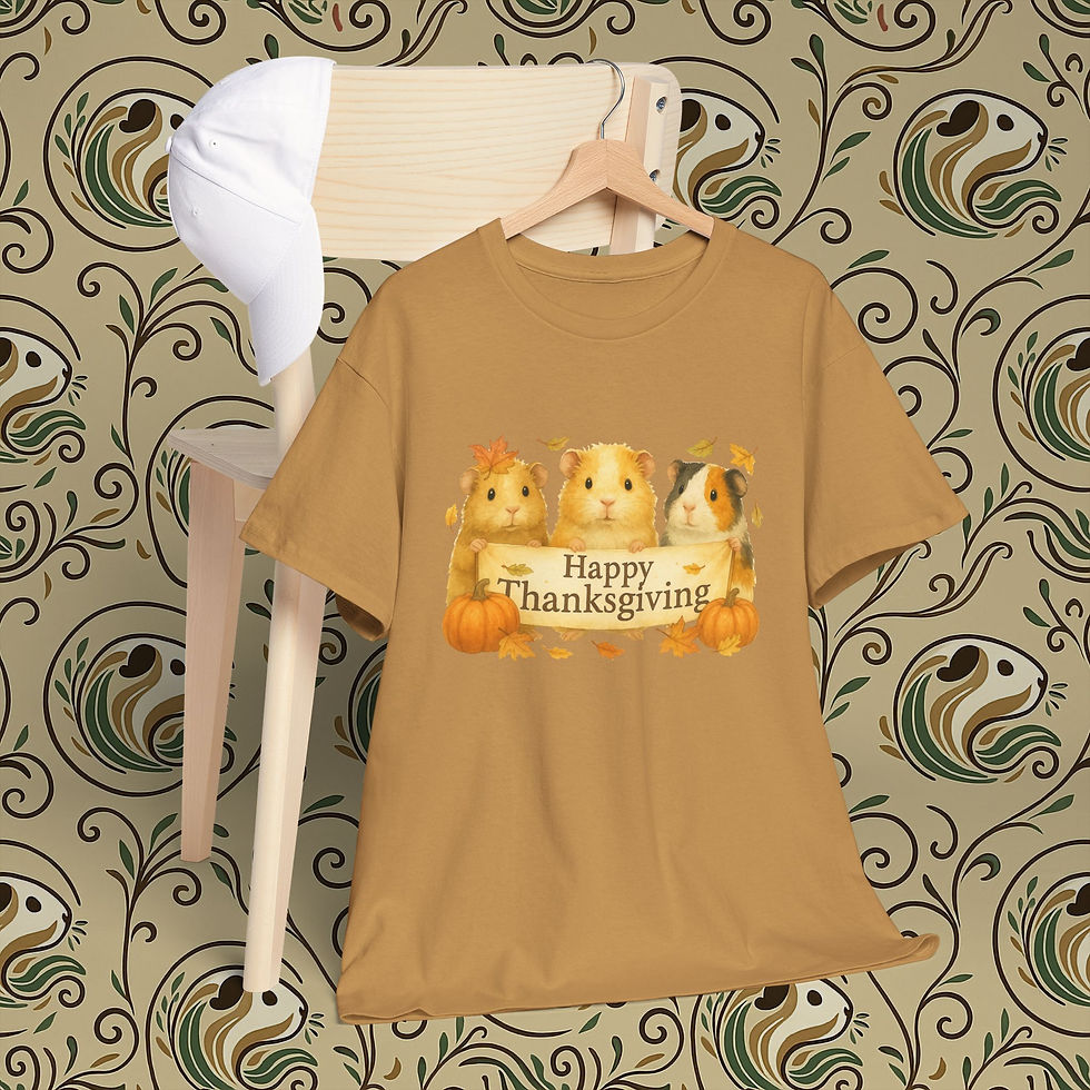 Thumbnail: Guinea Pig Thanksgiving T-Shirt - Cute Fall Animal Tee, Happy Thanksgiving Shirt