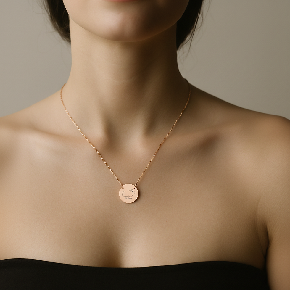 Thumbnail: Personalized Guinea Pig Necklace - Custom Pet Name Jewelry - Minimalist Keepsake