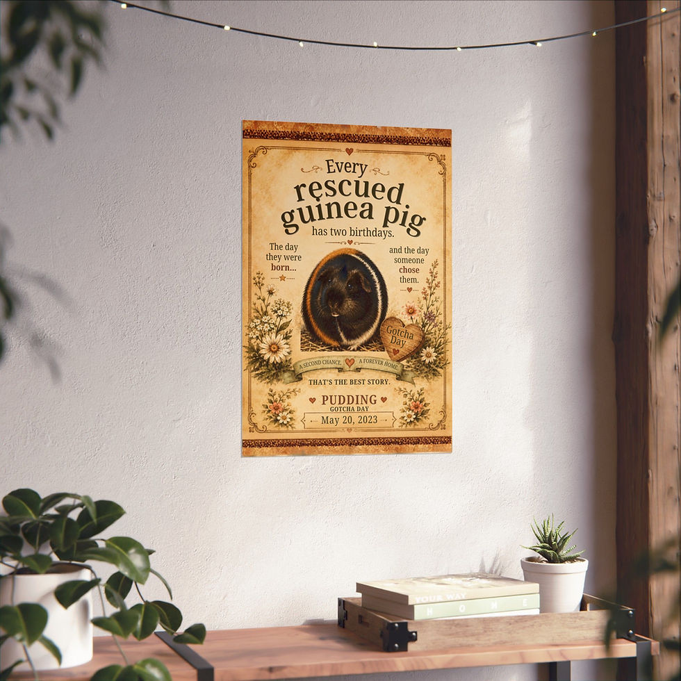 Thumbnail: Custom Guinea Pig Gotcha Day Print | Personalized Adoption Gift 