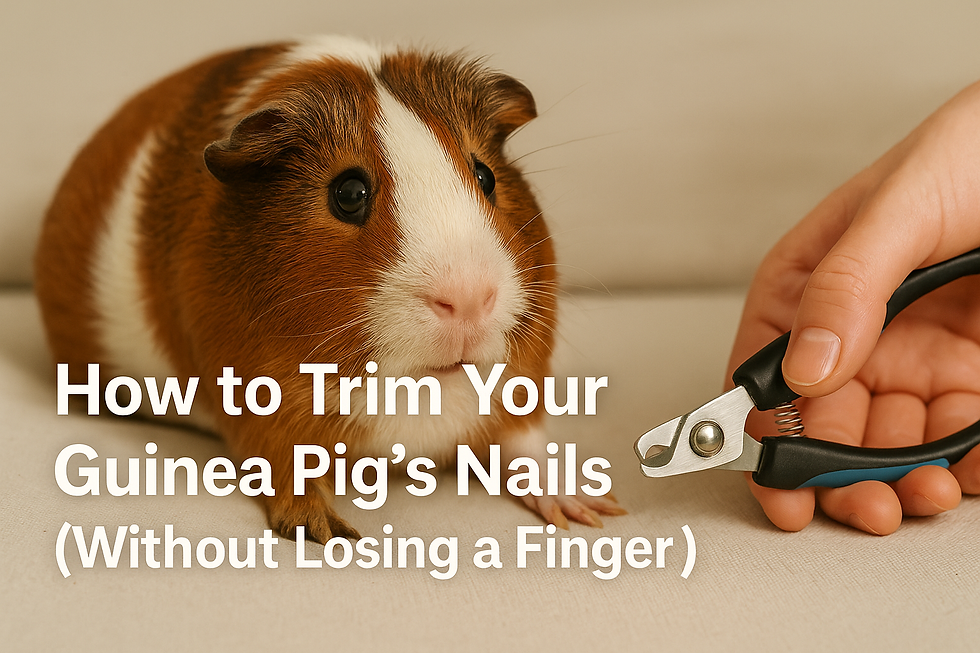 How to trim your guinea pig's nails without losing a finger.