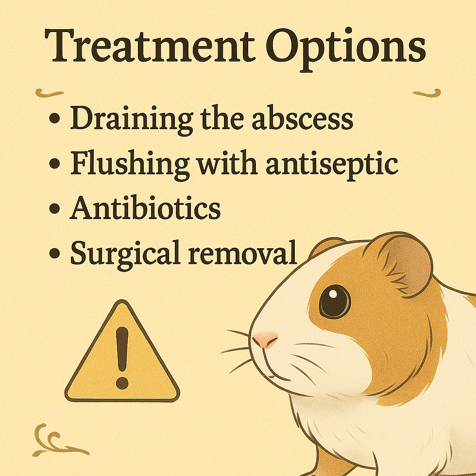 A guinea pig and a list of abscess treatment options.