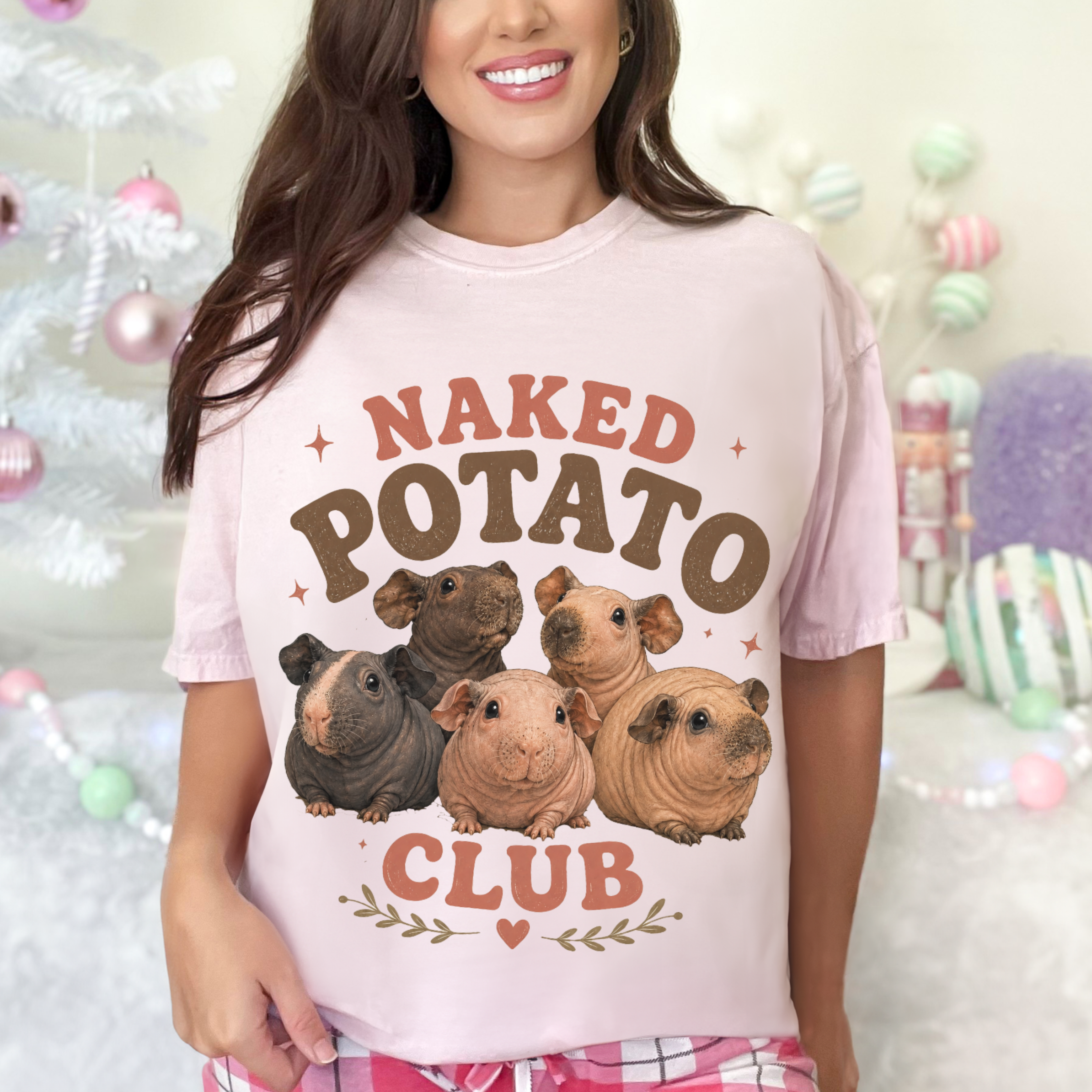 Naked Potato Club T-Shirt — Cute Guinea Pig Graphic Tee