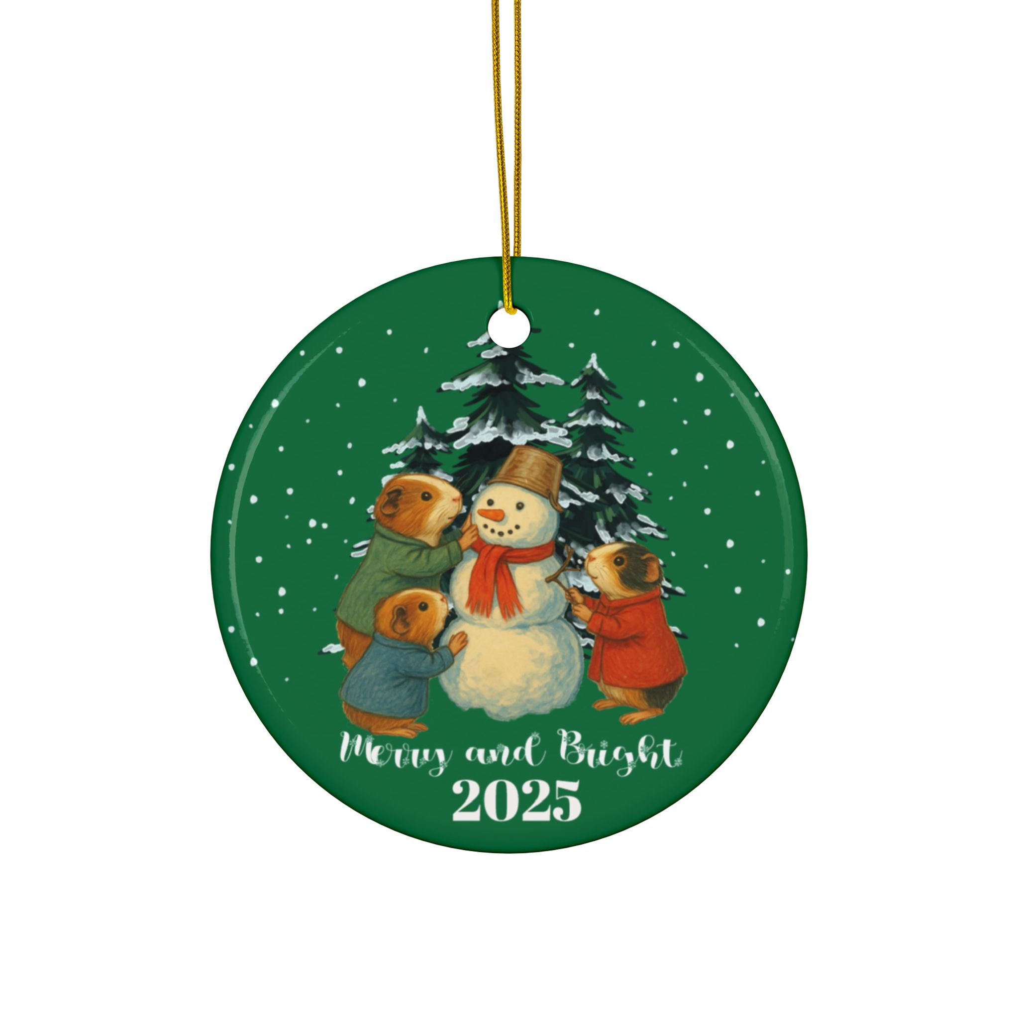 2025 Guinea Pig Christmas Ornament - Limited Edition Ceramic Holiday Keepsake