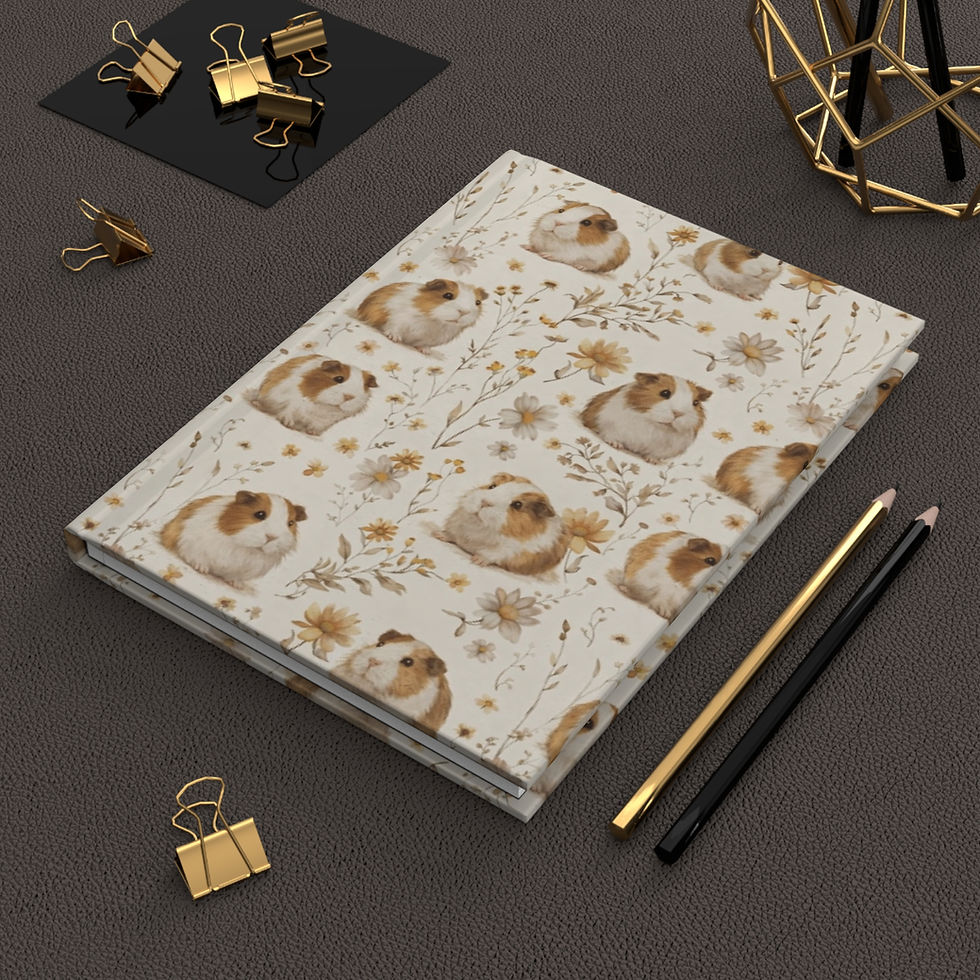 Thumbnail: Guinea Pig Hardcover Journal • Floral Cavy Notebook