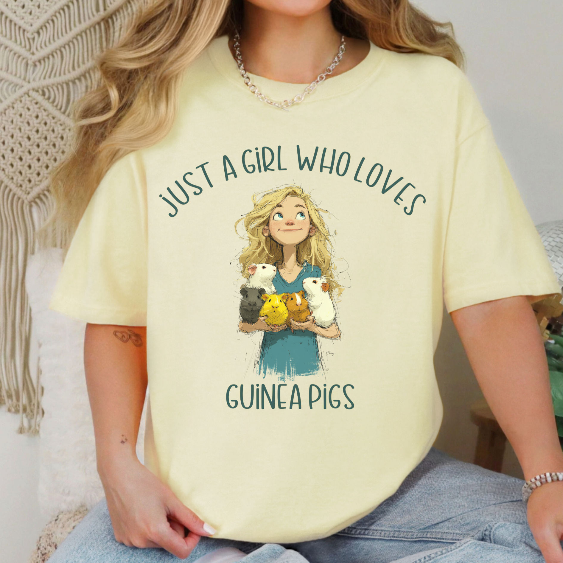 Just a Girl Who Loves Guinea Pigs Comfort Colors T-Shirt – Cozy, and Cavytastic