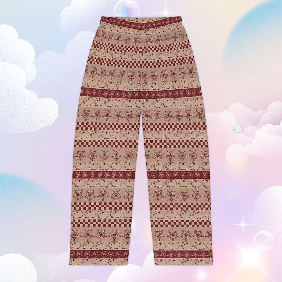 Thumbnail: Cozy Christmas Guinea Pig Pajama Pants – Festive Holiday Lounge & Sleepwear