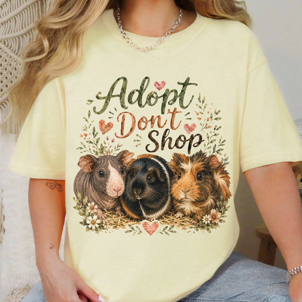 Thumbnail: Adopt Don't Shop Guinea Pig Shirt | Rescue  T-Shirt | Comfort Colors 1717