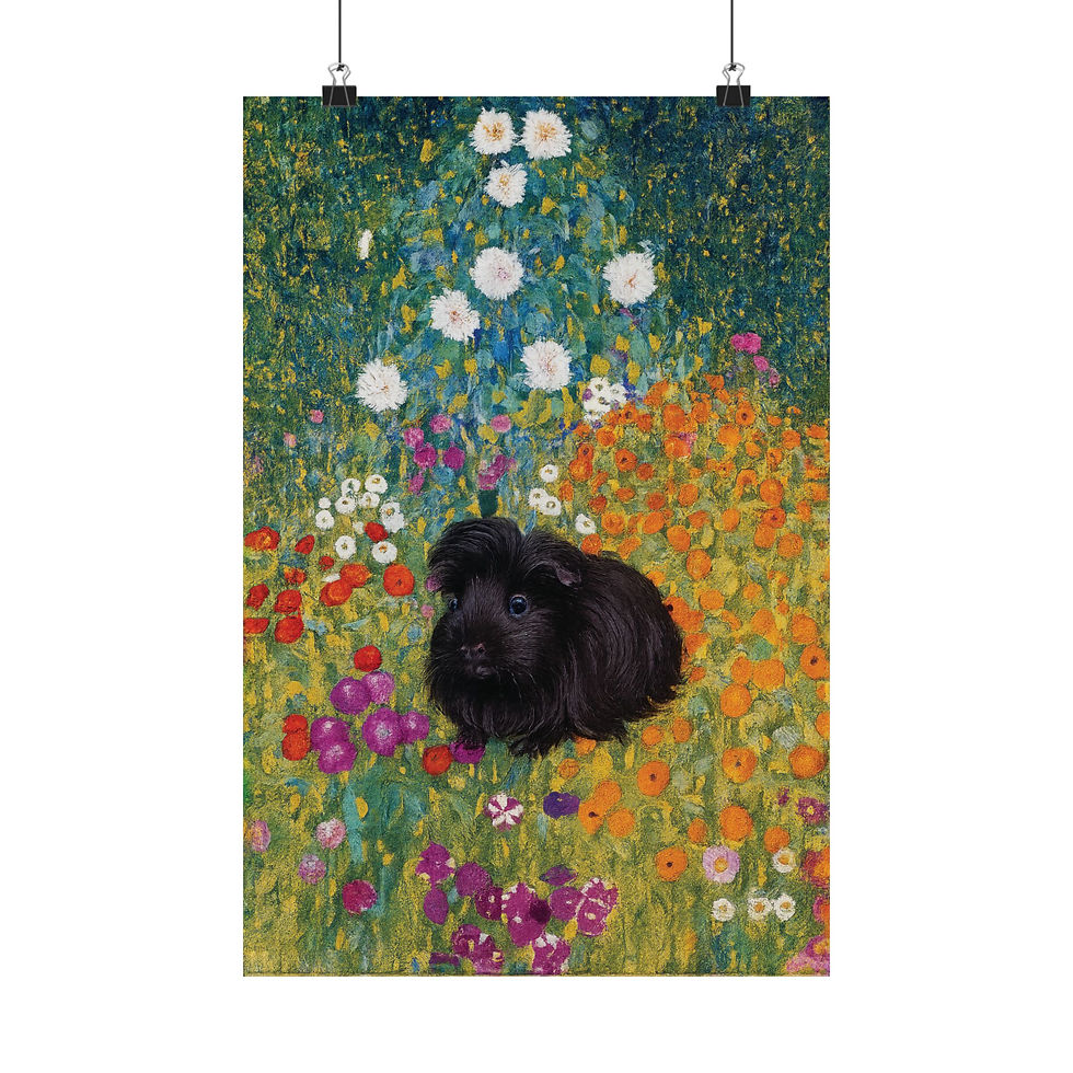 Thumbnail: Garden with Guinea Pig Poster – Whimsical Art Inspired by Classic Masters