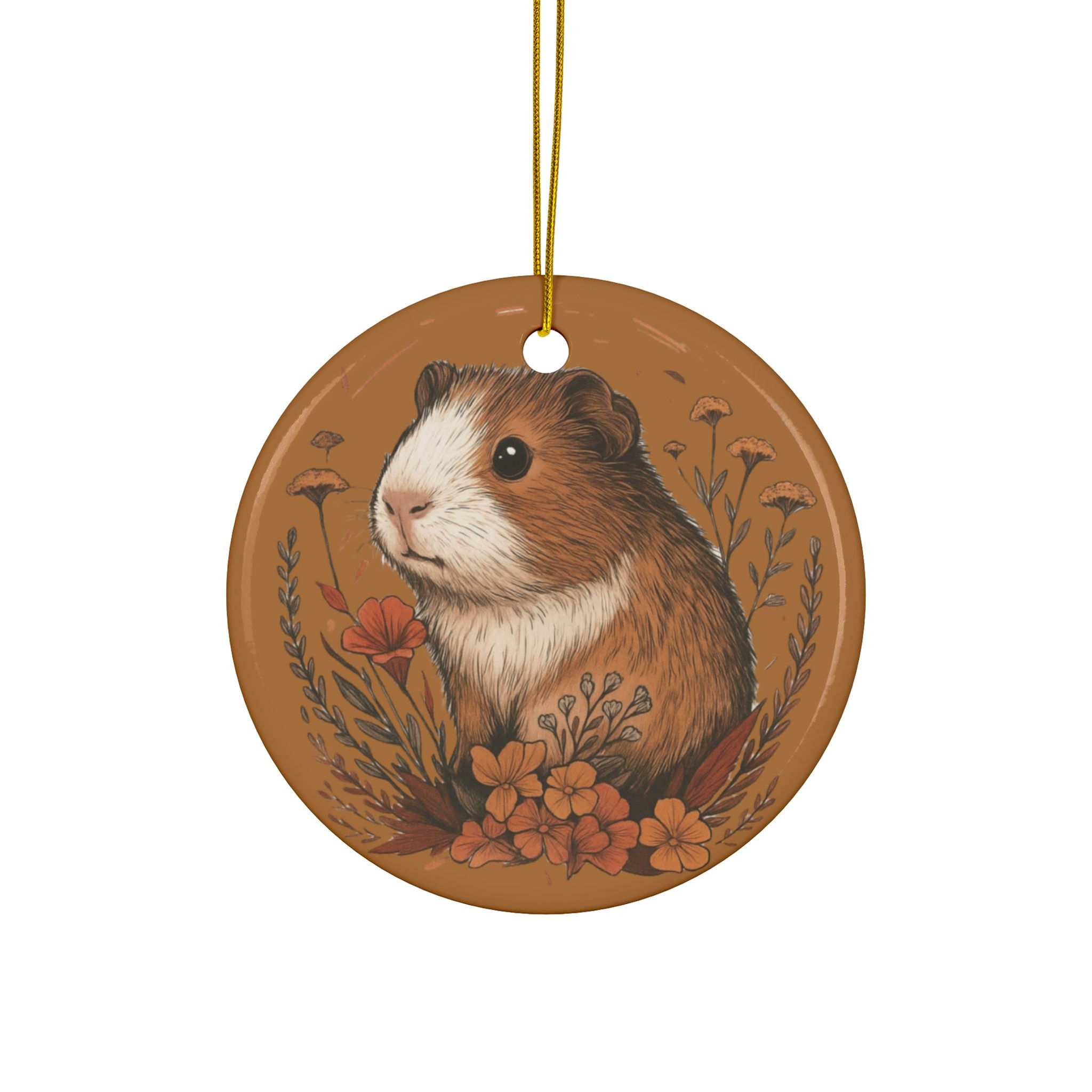 Guinea Pig Christmas Ornament β Double-Sided Ceramic