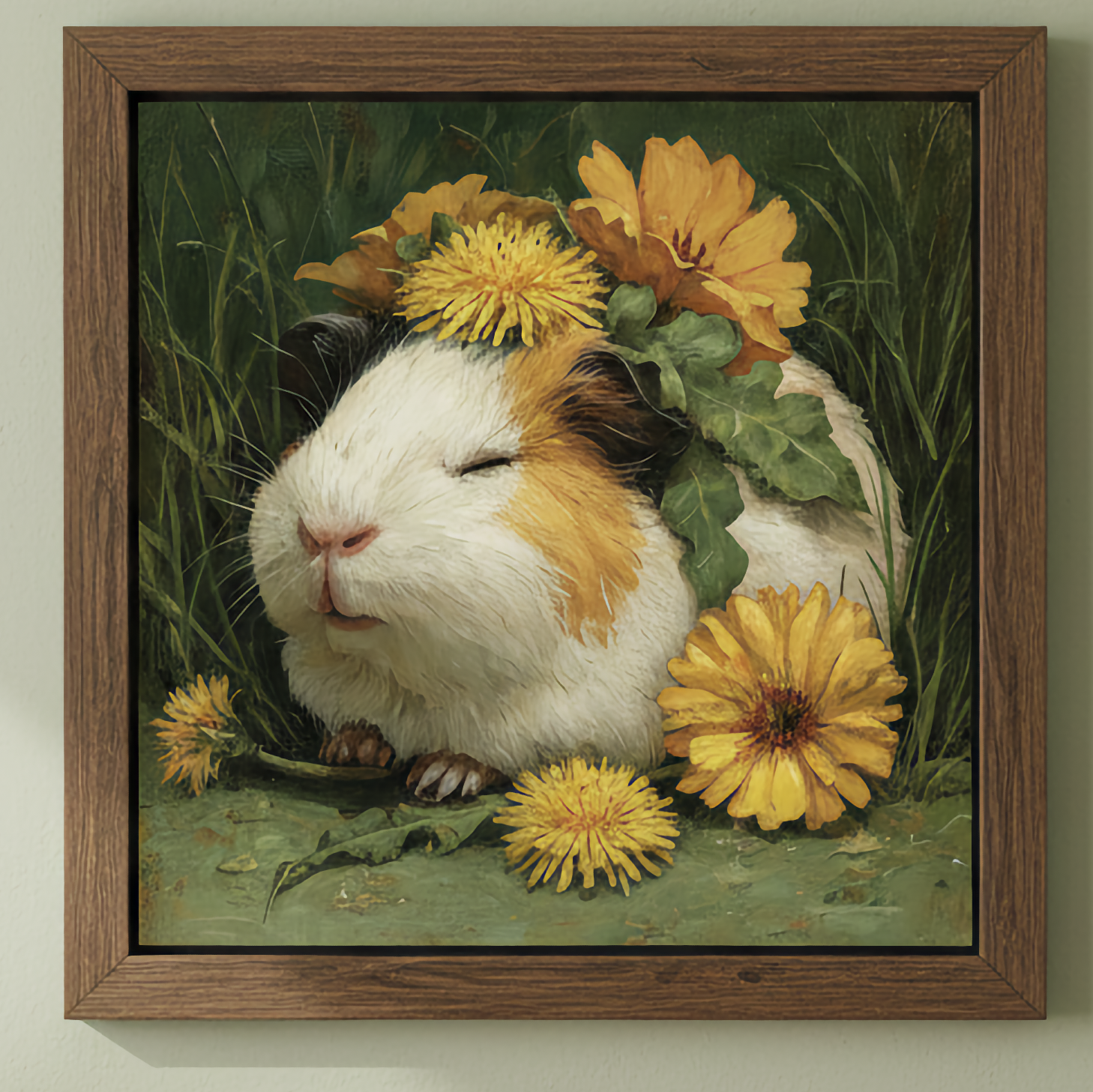 Guinea Pig Wall Art Print, Cottagecore Nursery Animal Art