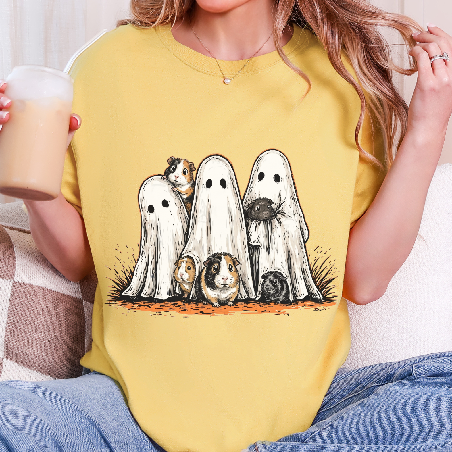 Ghost Guinea Pig Shirt | Halloween Guinea Pig Tee | Spooky Comfort Colors Shirt
