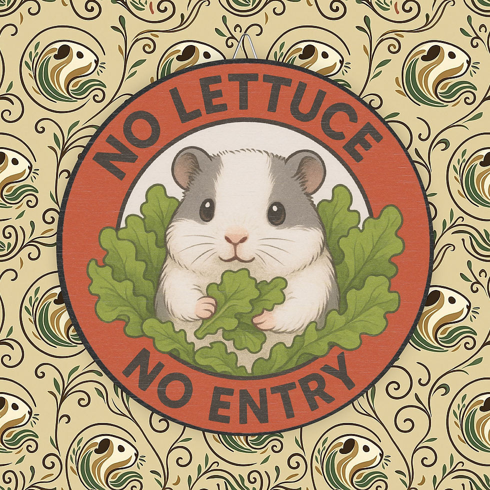 🥬 No Lettuce, No Entry – Rustic Guinea Pig Door Sign