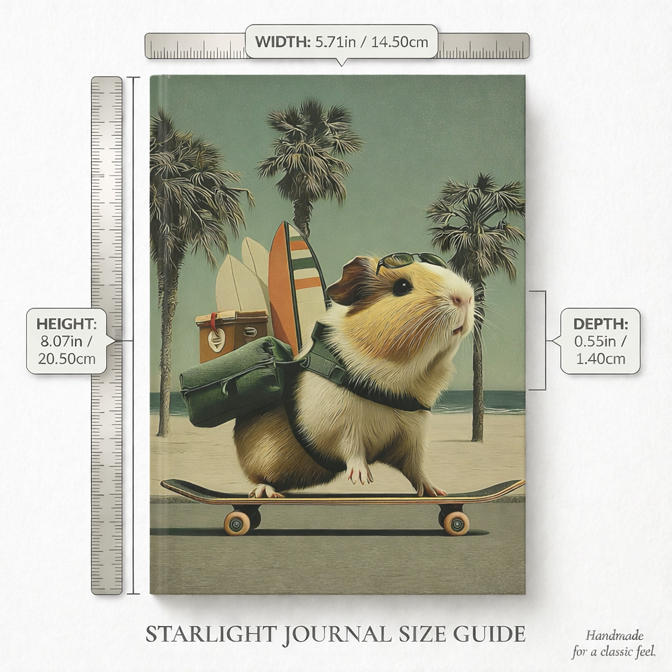 Thumbnail: Guinea Pig Skateboard Hardcover Journal — California Boardwalk Sketchbook