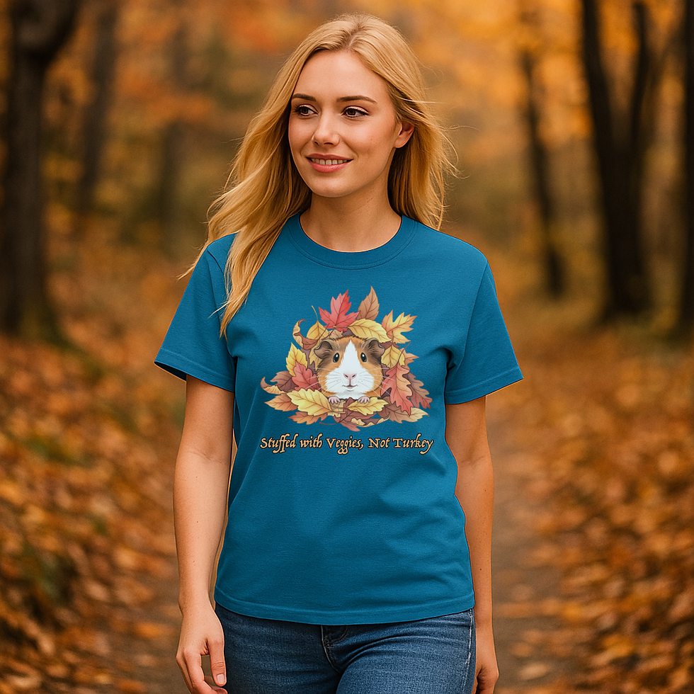 Thumbnail: Guinea Pig Thanksgiving Tee for Vegetarians - Stuffed with Veggies Not Turkey