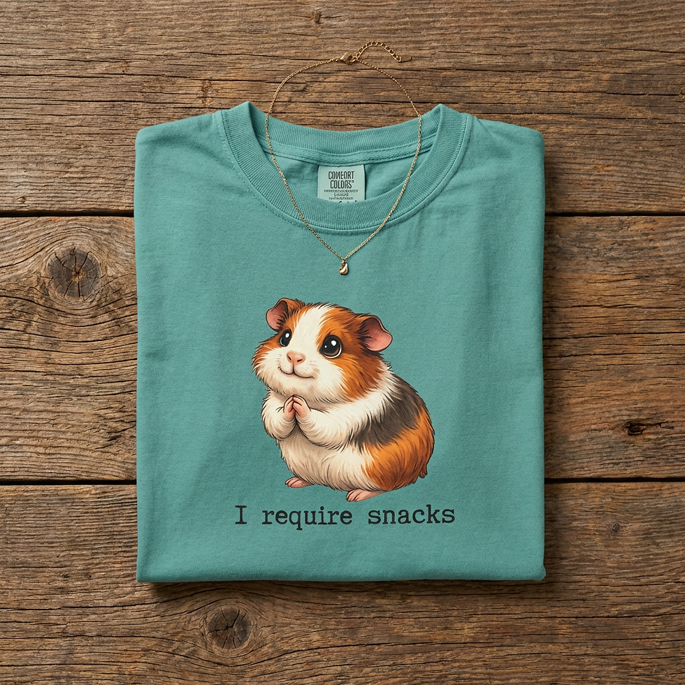 Thumbnail: Guinea Pig 'I Require Snacks' T-Shirt Comfort Colors