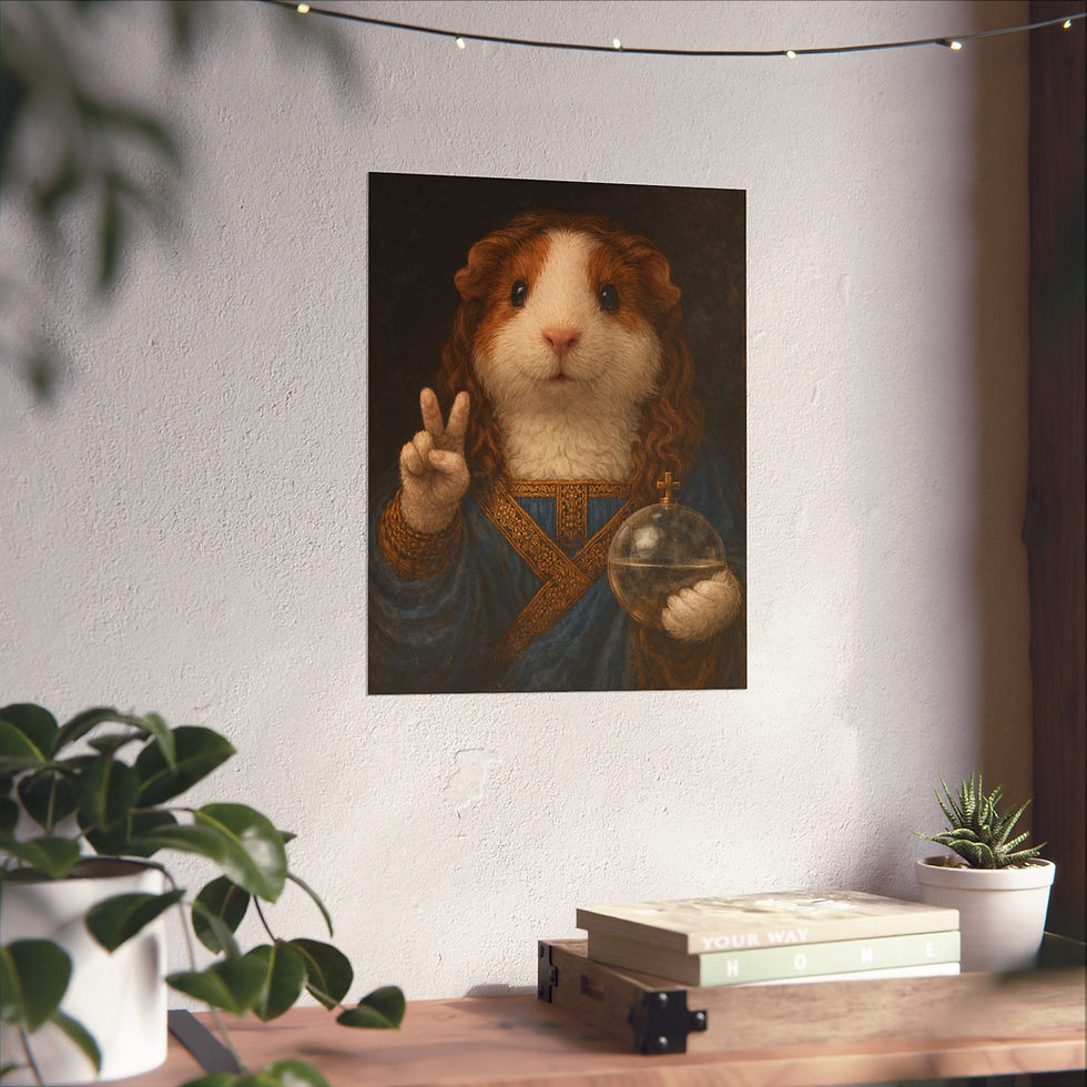 Thumbnail: Salvator Mundi Guinea Pig Poster, Funny Renaissance Wall Art, Art Parody Print