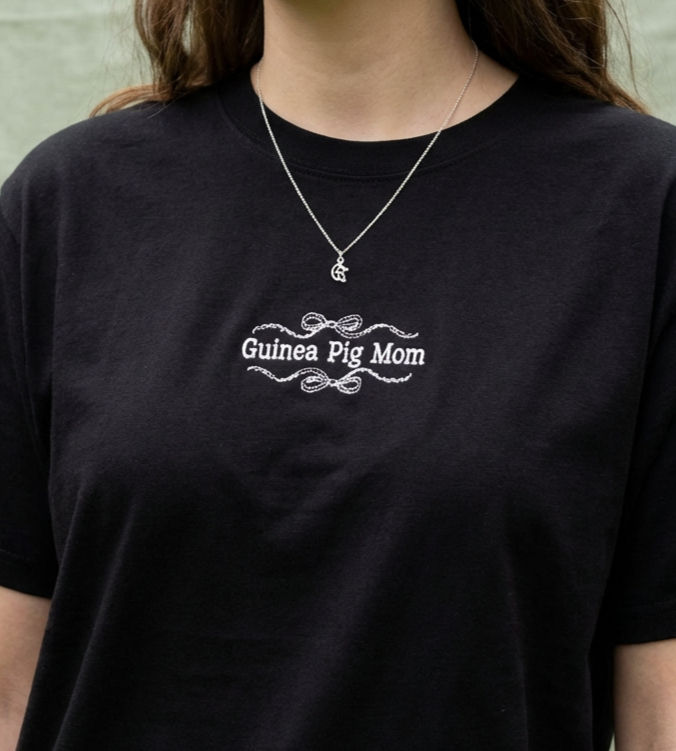 Guinea Pig Mom Embroidered Shirt - Comfort Colors Minimalist Guinea Pig T-Shirt